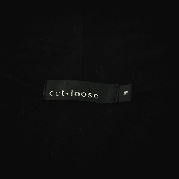 Cut Loose Size Medium M Black Draped Open Front Long Artsy Cardigan Sweater - Picture 3 of 6